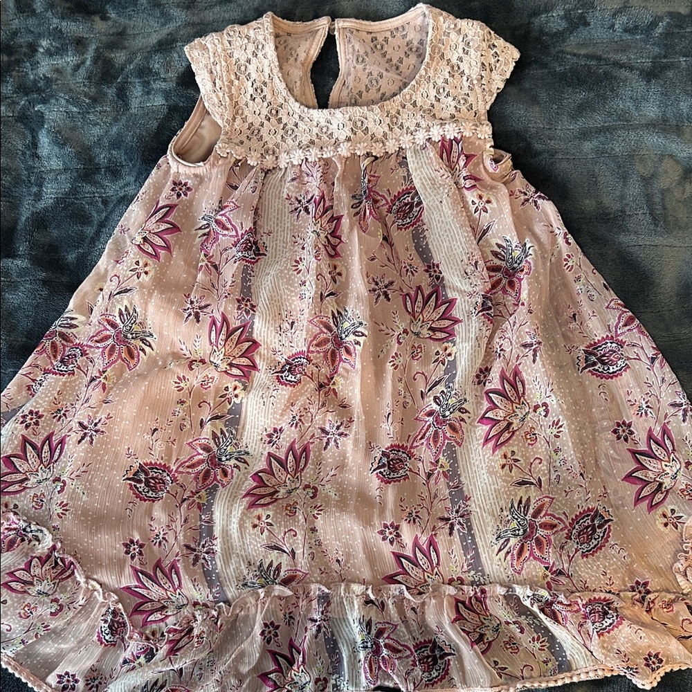 Chenault Girl 5 Floral Kids Dress - Pink and Purple